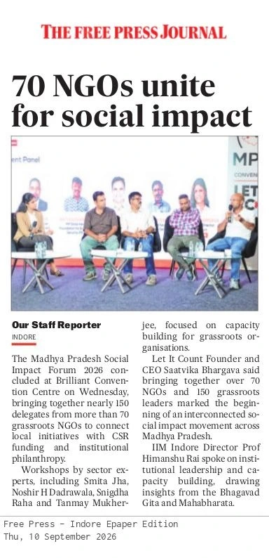 The Free Press Journal - 70 NGOs unite for social impact